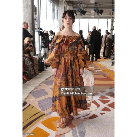 NWT $1490 Ulla Johnson Adeline Off Shoulder Midi Dress Floral Size 2 - Picture 3 of 12